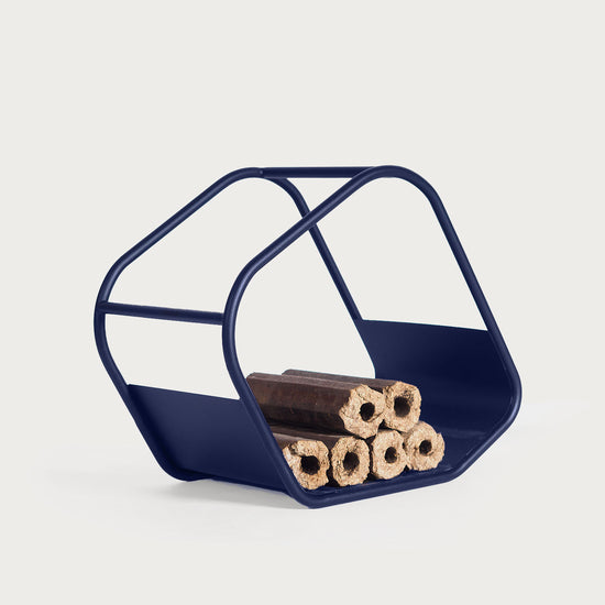 Solid Wood Basket - Navy Blue