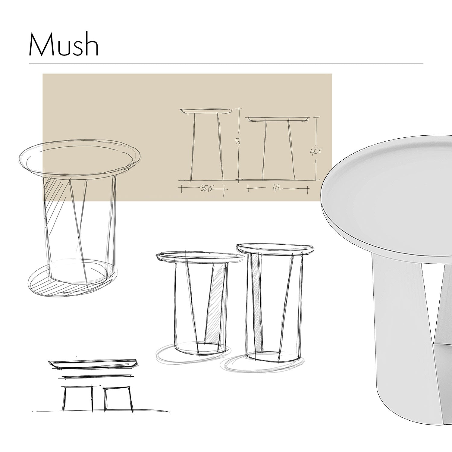 Mush Set of 2 Side Tables