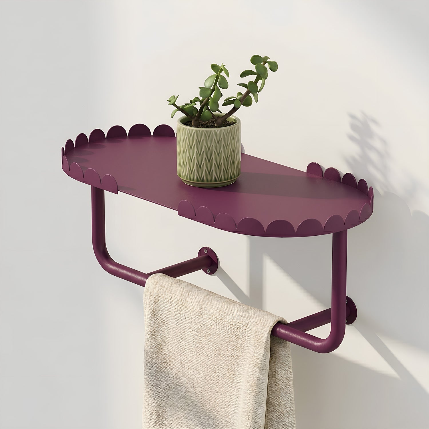 Daisy Wall Shelf with Towel Rack