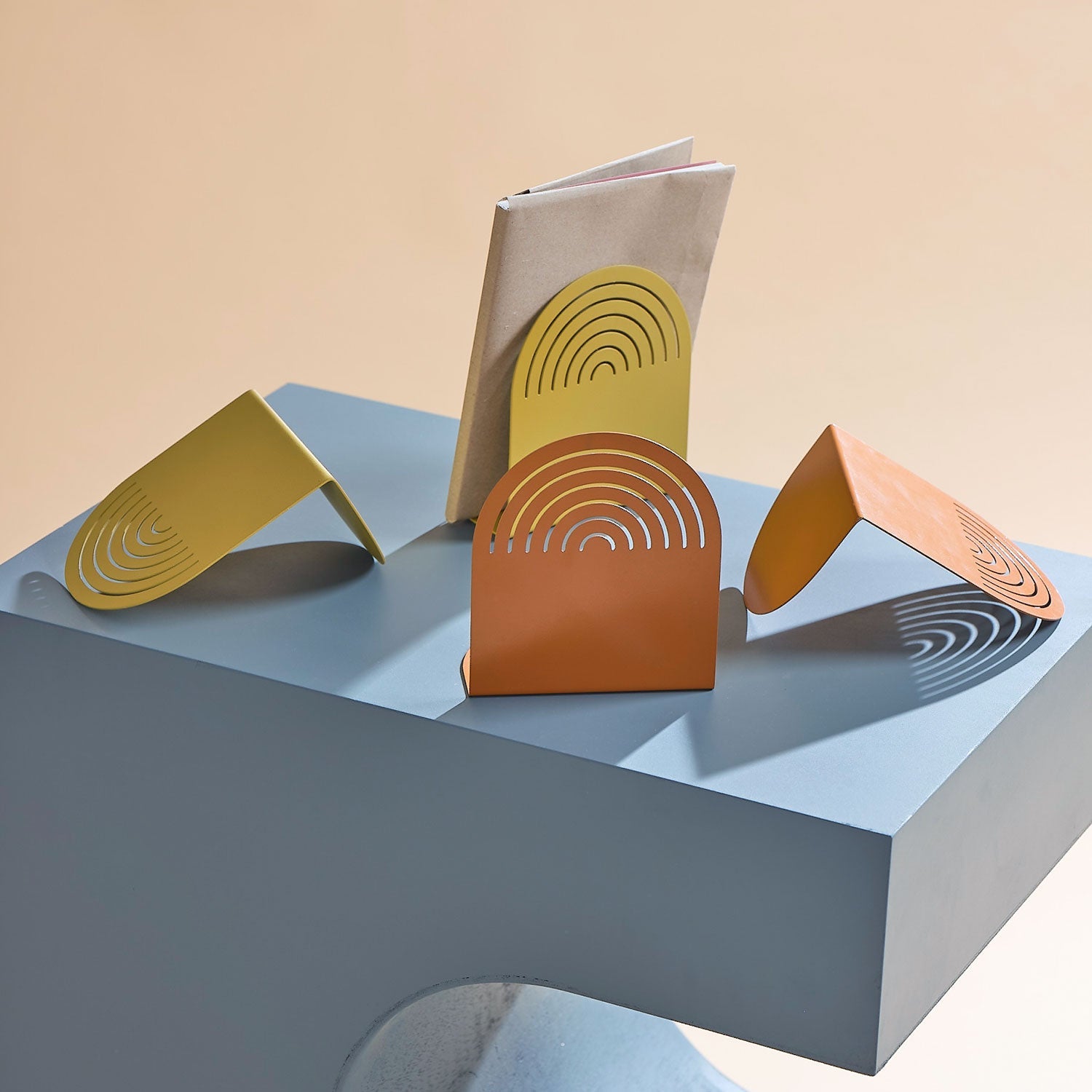 Sunrise Set of 2 Bookends - Orange